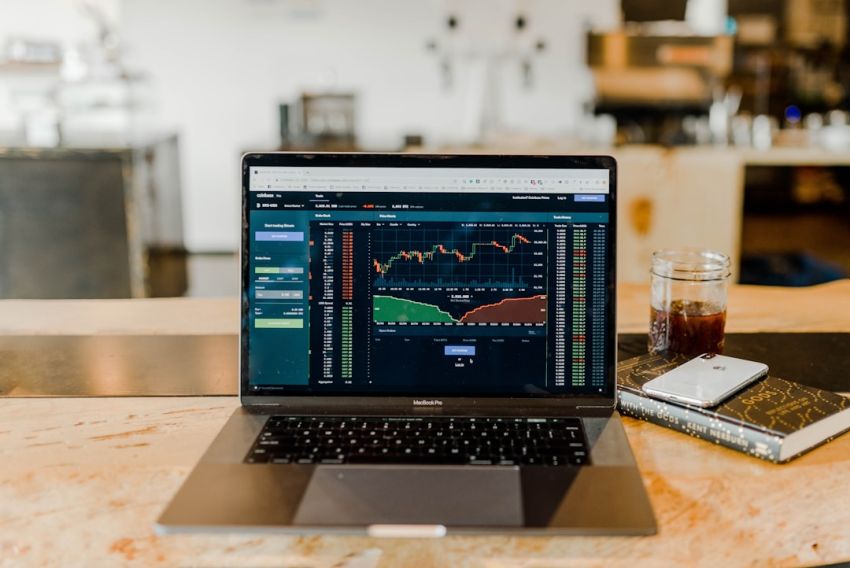 Stock Trading - turned-on MacBook Pro
