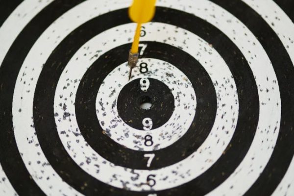 Goals - Black and White Dartboard