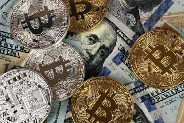 Blockchain - Round Silver and Gold Coins