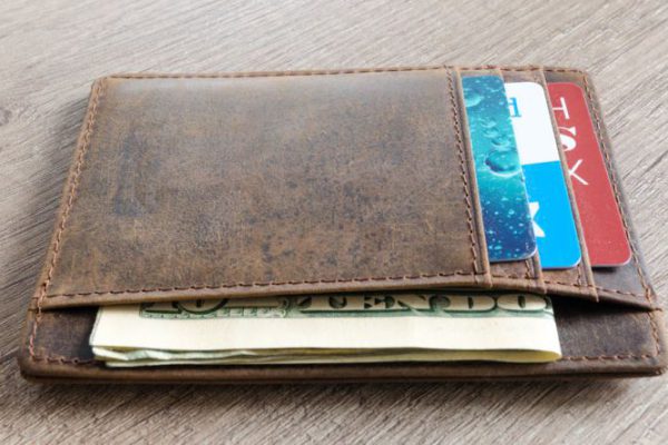 Wallet - Brown Leather Wallet and Us Dollar Banknote